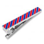Varsity Stripes Crimson and Blue Tie Clip.jpg